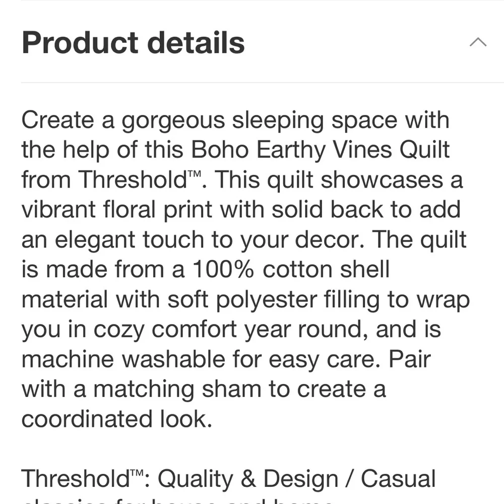THRESHOLD NWT earthy vines quilt -mustard yellow/teal blue -full/queen